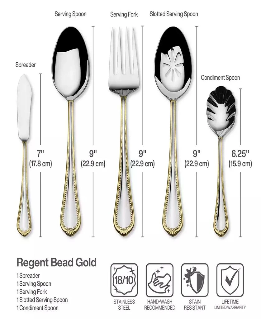 Mikasa Regent Bead Gold 65 Piece Flatware Set 4