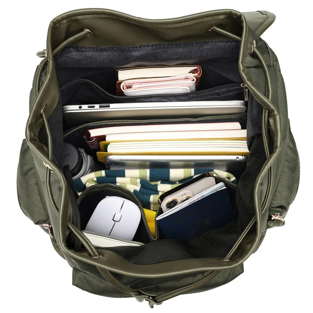 ELLE Wayfarer 23L Monogram Travel Backpack | Olive Green 3