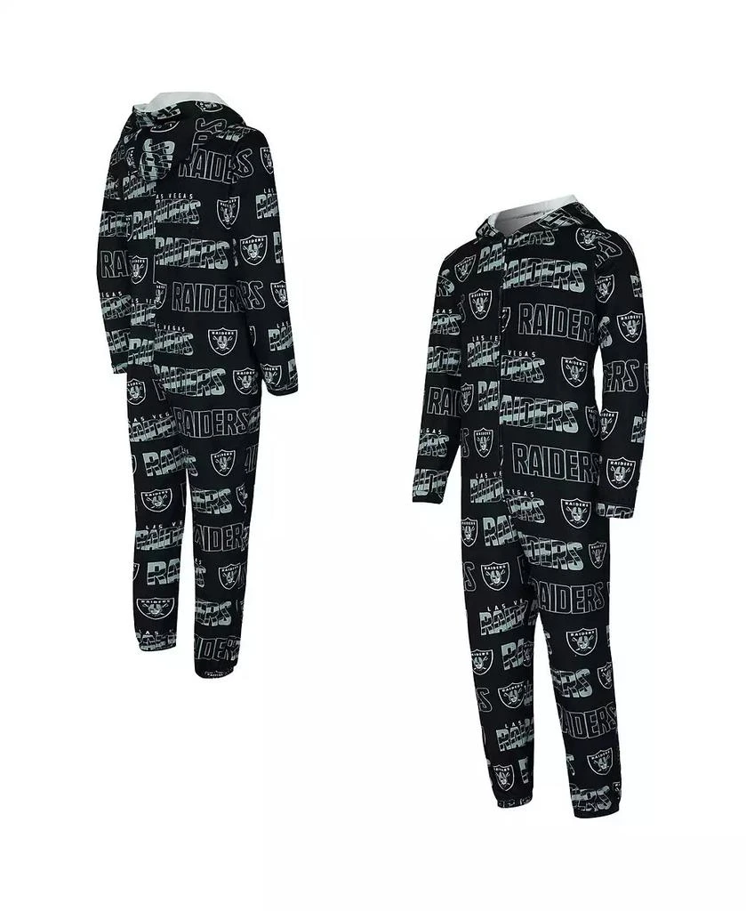 Concepts Sport Concept Sport Men
s Black Las Vegas Raiders Shuffle All-Over-Print Microfleece Full-Zip Union Suit