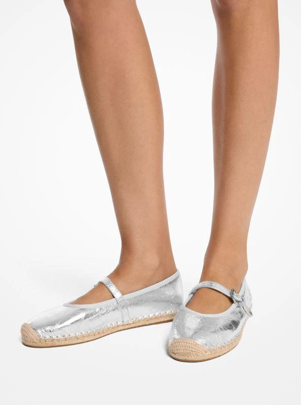 Michael Kors Lynn Metallic Leather Ballet Espadrille 4