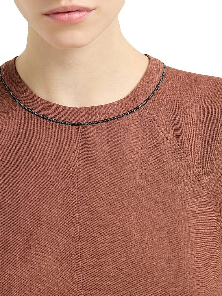 Brunello Cucinelli Viscose and Linen Fluid Twill T-Shirt Dress 4