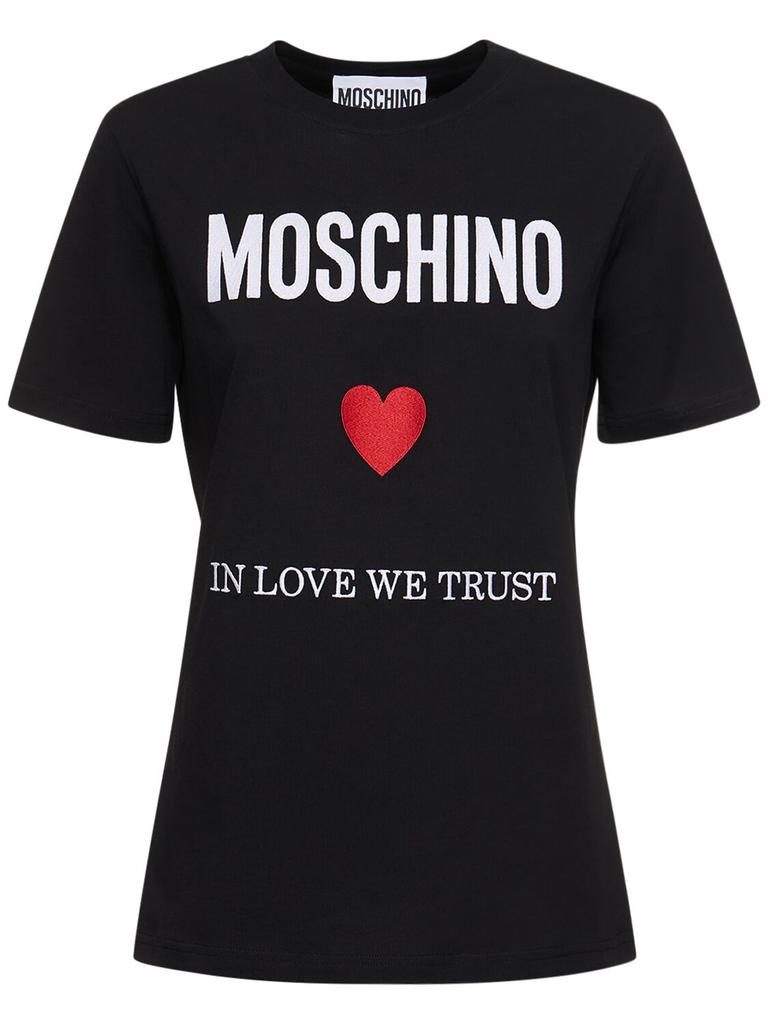 MOSCHINO Cotton Jersey Logo T-shirt