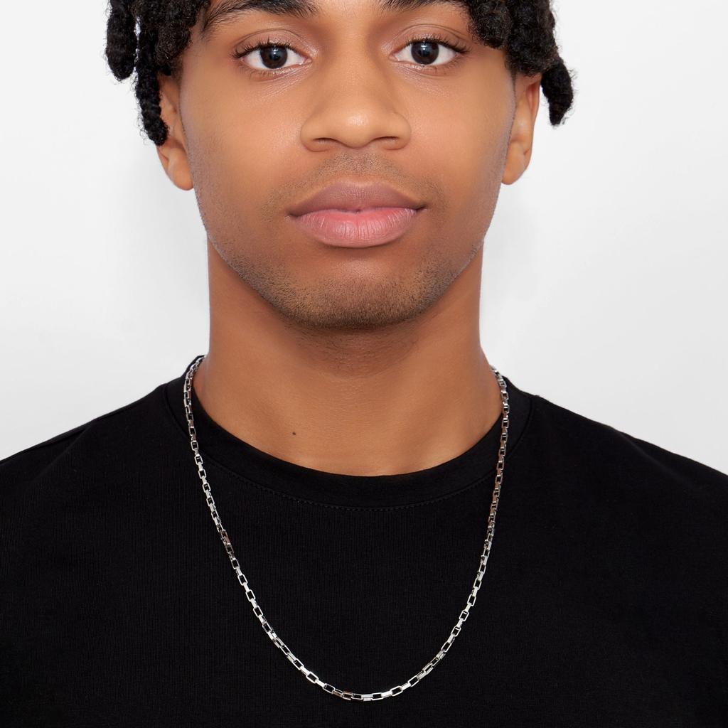 ADORNIA Tarnish Resistant Silver Plated Cable Chain Necklace