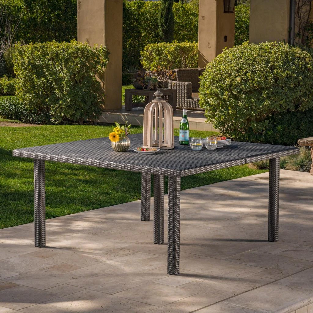 Streamdale Furniture Streamdale Mclemore Outdoor Wicker Dining Table Perfect for Hosting with Ample Space