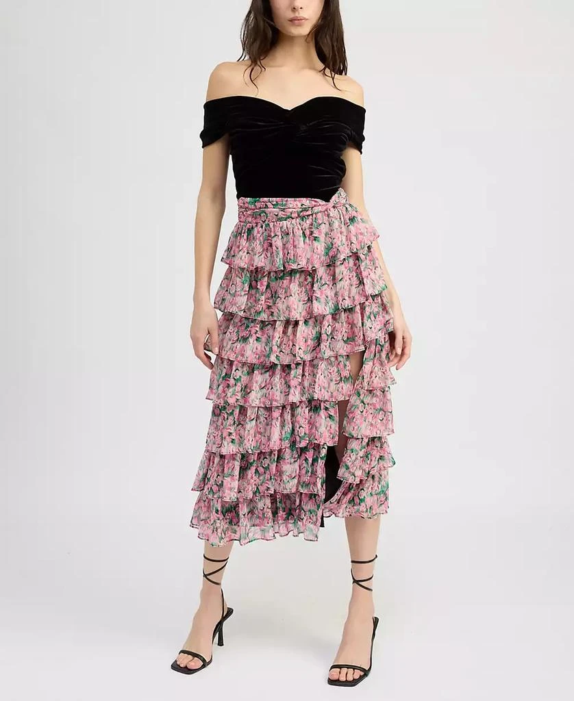 En Saison Women's Lyra Tiered Midi Skirt 5