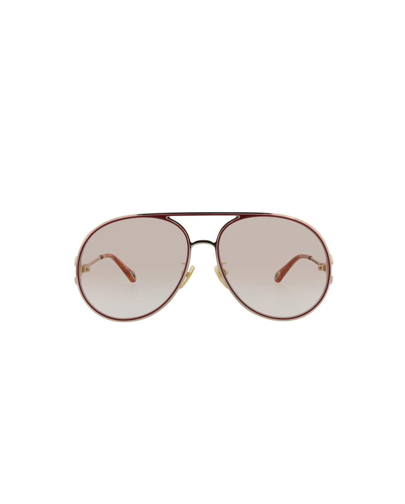 Chloé Aviator-Frame Metal Sunglasses