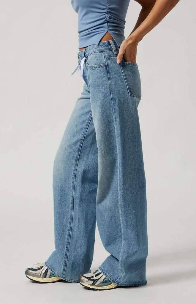PacSun Casey Bow Low Rise Baggy Jeans Medium Indigo 3