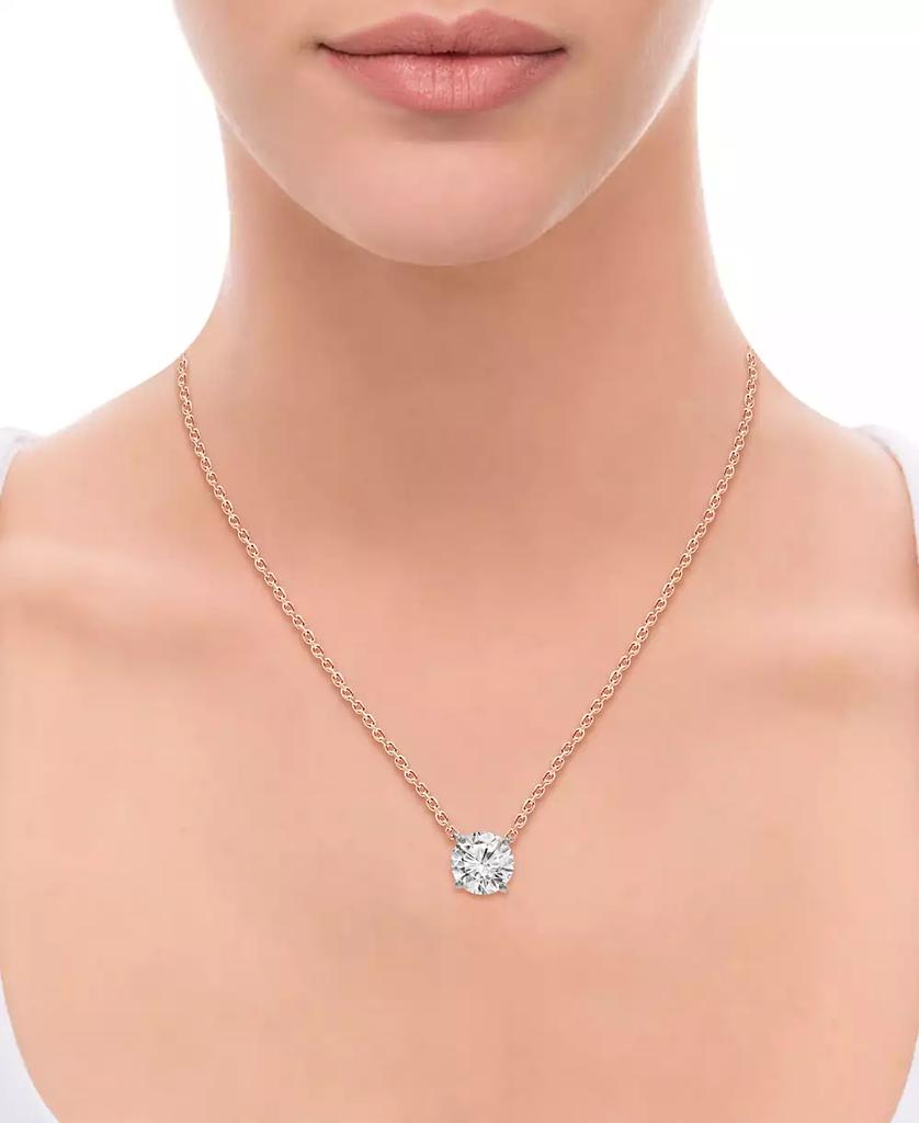 Badgley Mischka Certified Lab Grown Diamond Solitaire Pendant Necklace (1-1/2 ct. t.w.) in 14k Gold, 16" + 2" extender