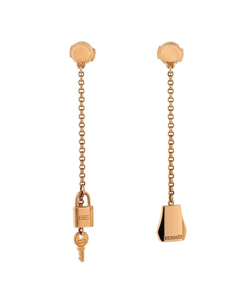 Pre-Owned HERMÈS Kelly Clochette Drop Earrings 18K Rose Gold 1