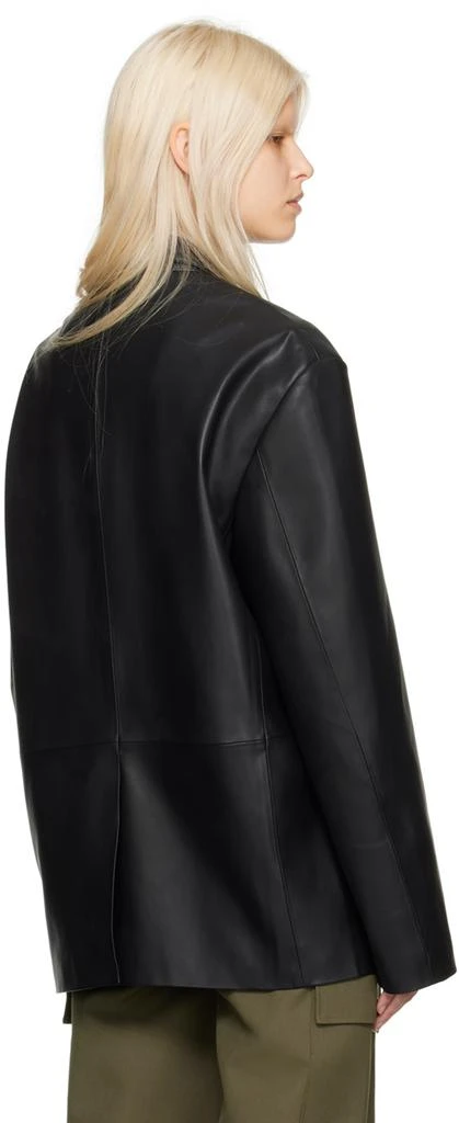 The Frankie Shop Black Olympia Faux-Leather Blazer 3