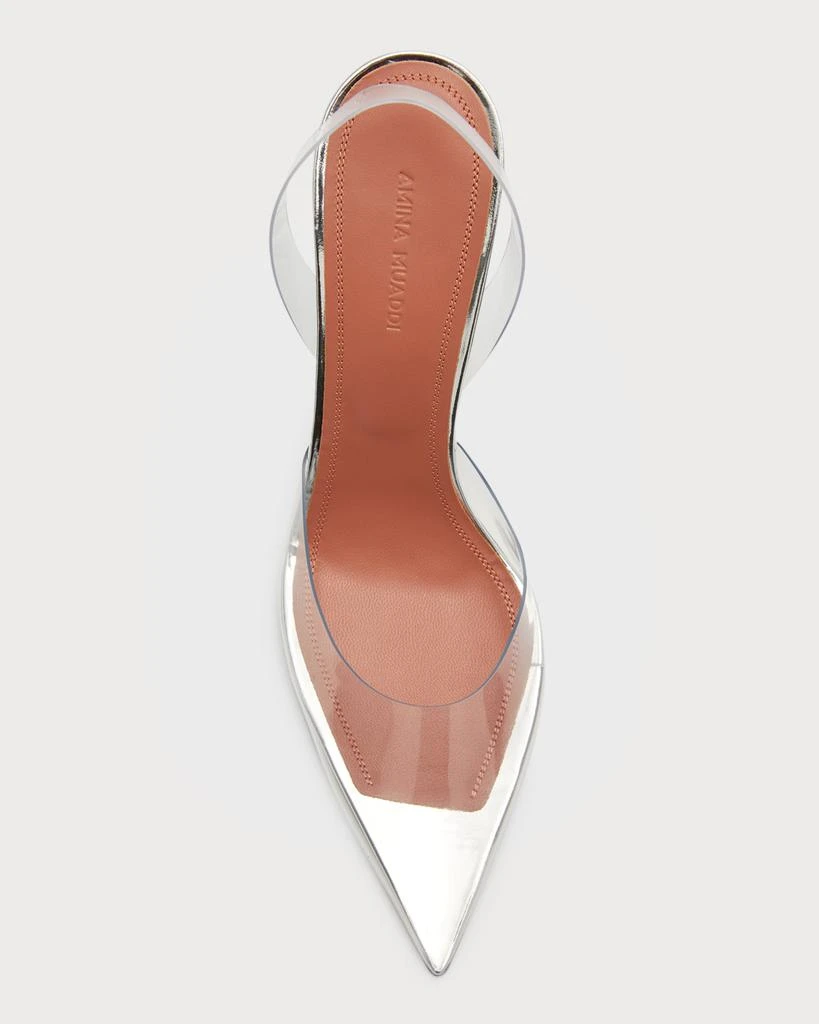 Amina Muaddi Holli Clear Slingback Pumps 6