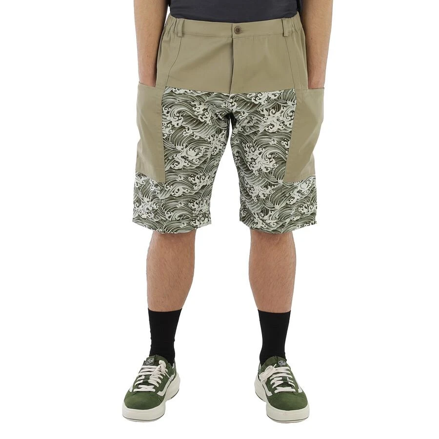 Geym Men's Beige Bermuda Shorts With Wave Pattern 1