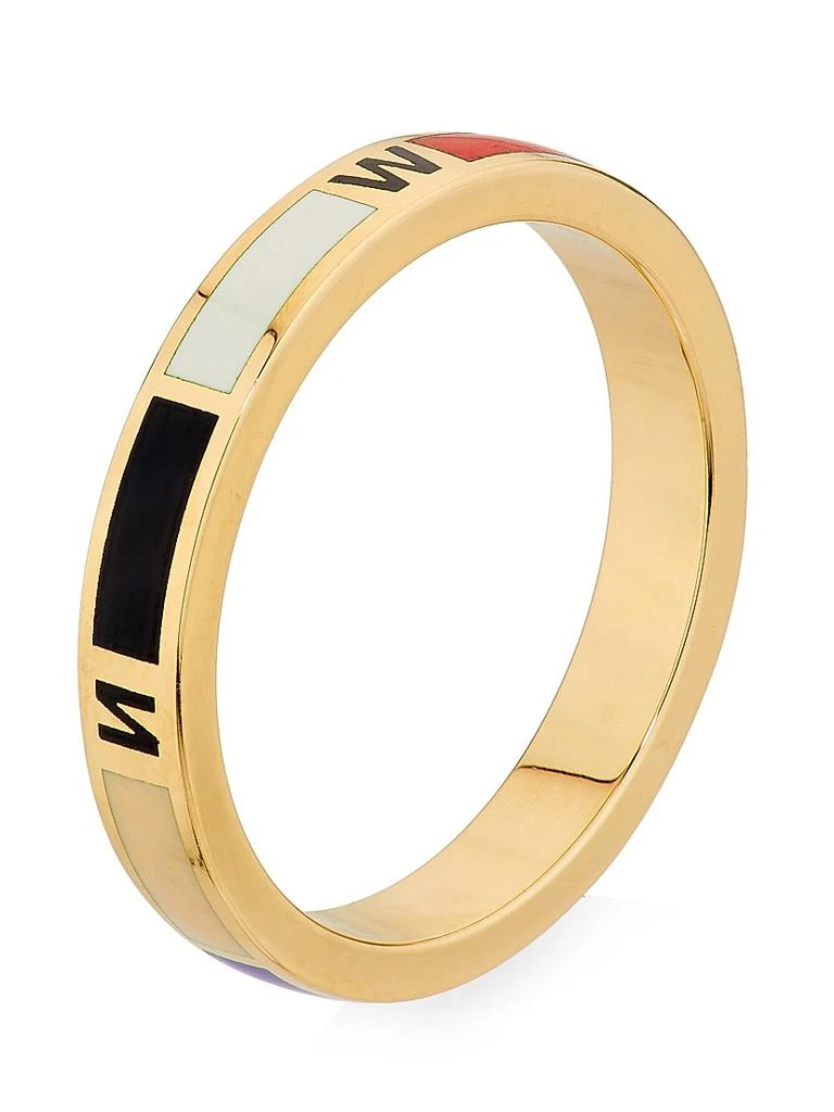 Foundrae Internal Compass 18K Yellow Gold & Enamel Band Ring 4