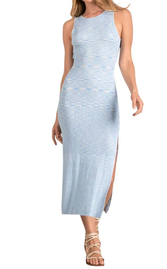 Twist Back Ribbed Maxi Dress In Blue White  On Sale Now with Up to 62% Off  | Discover Exclusive Deals & Savings at BeyondStyle  Authentic Elan  women|clothing|dresses with Limited-Time Discounts,