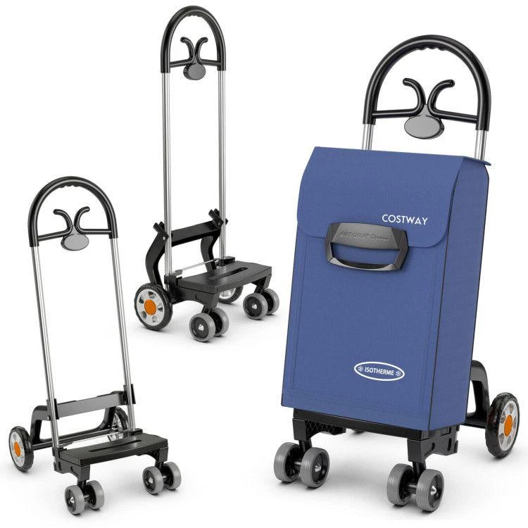 PROXXI Folding Shopping Cart Utility Hand Truck with Rolling Swivel Wheels 5