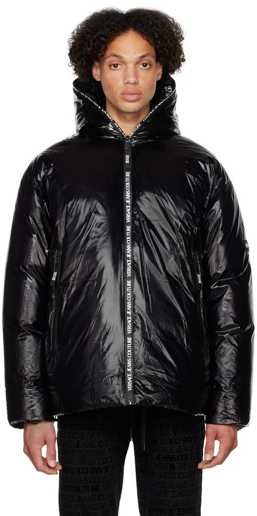 Versace Black Coated Down Jacket 1