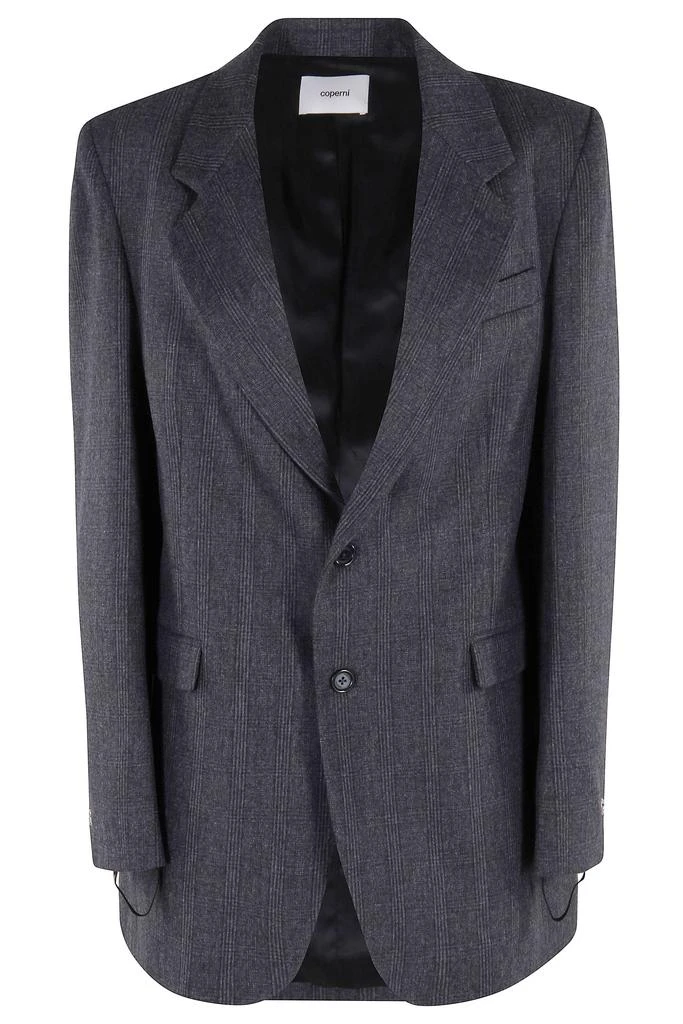 COPERNI Gray Wool Blazer With Check Pattern