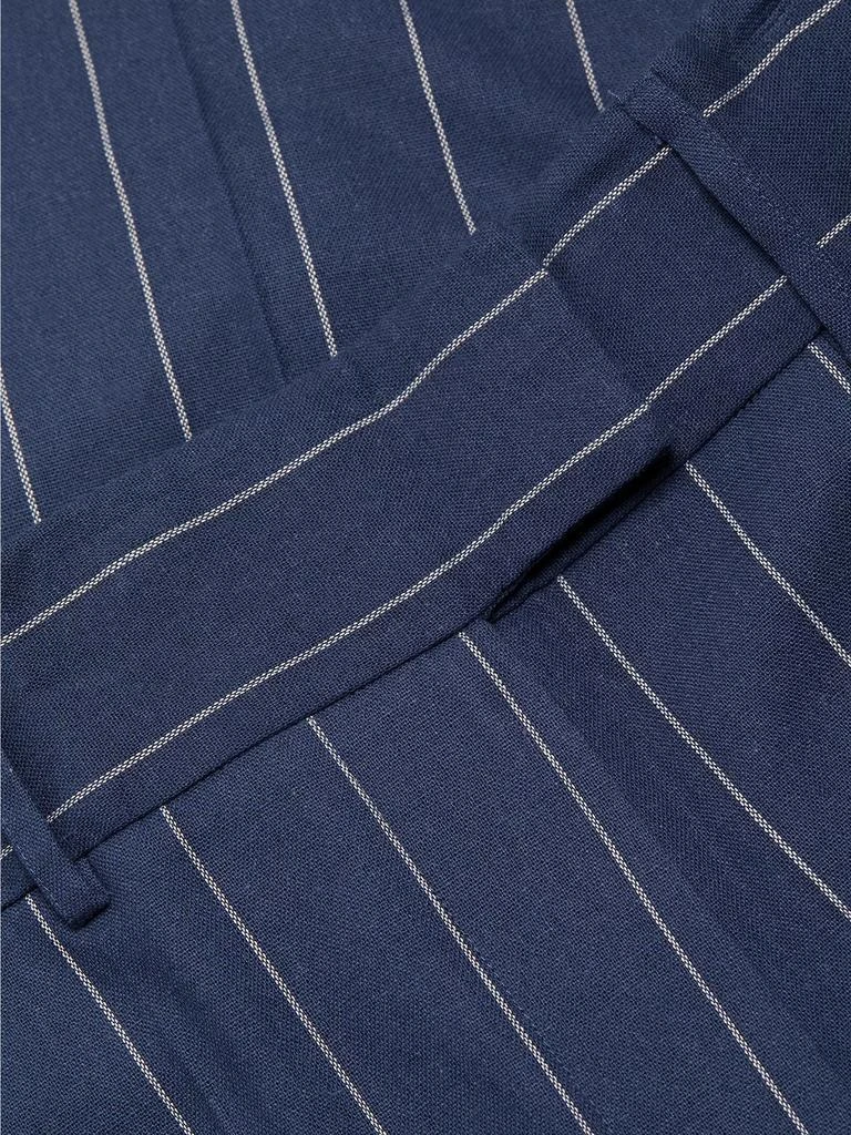 If Only Studio Pinstripe Cotton-Linen Pants 7