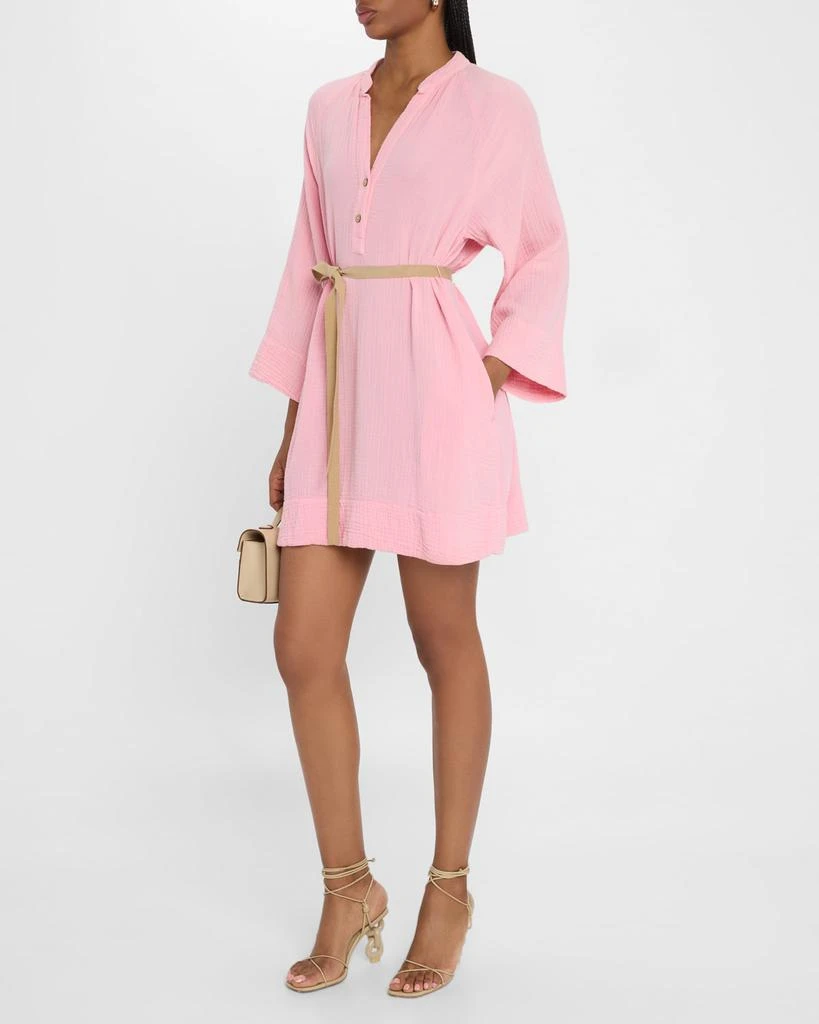 XIRENA Carlotta Belted Gauzy Mini Dress 4