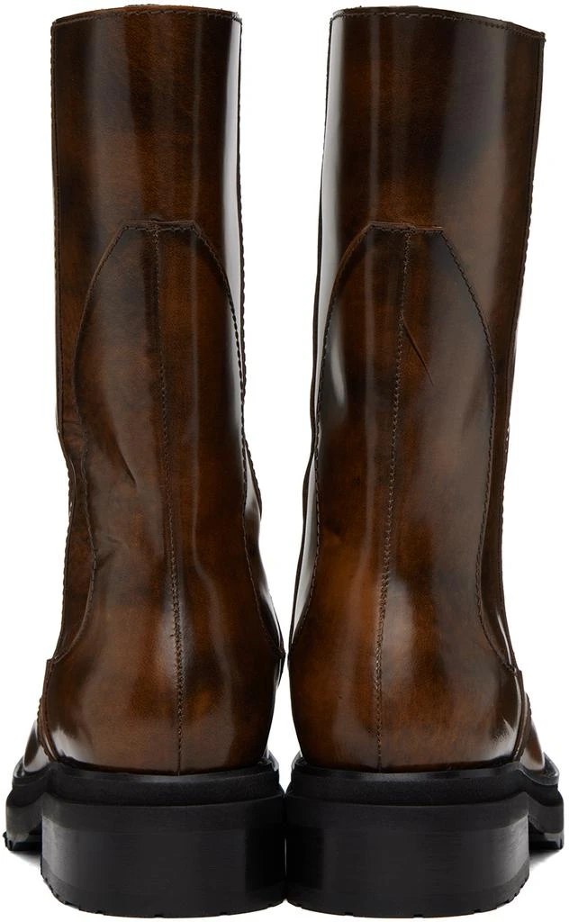 Eckhaus Latta Brown Stacked Boots 2