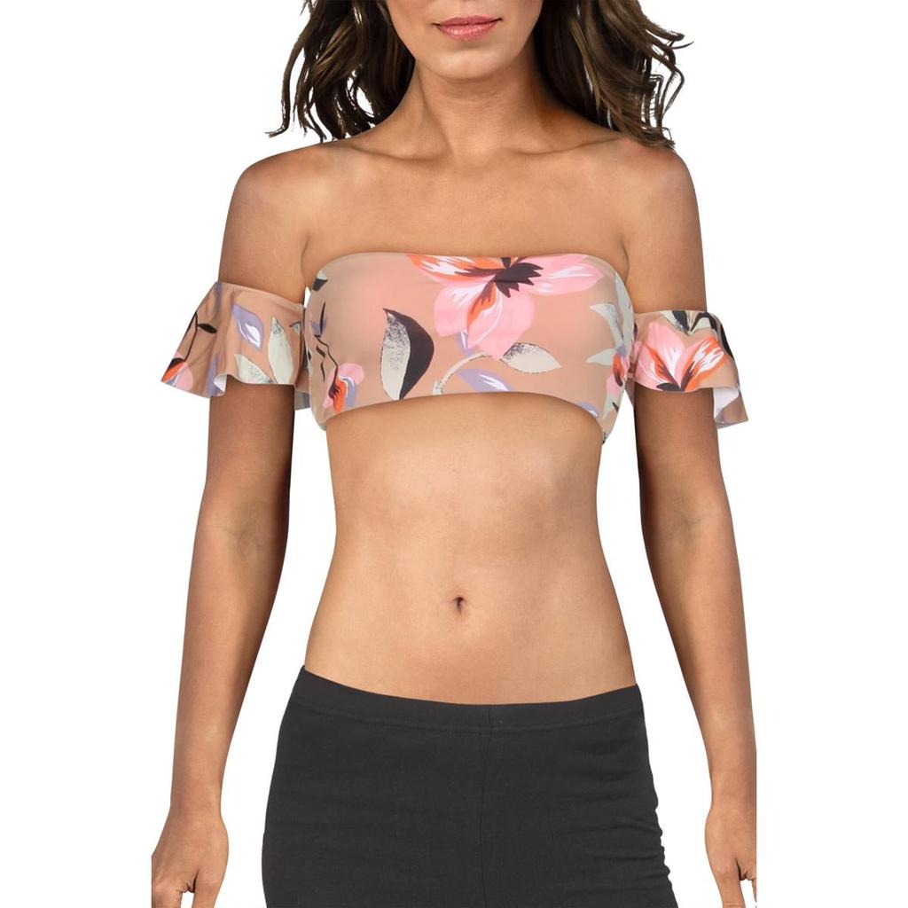 THE BIKINI LAB Womens Bandeau Off-The-Shoulder Swim Top Separates