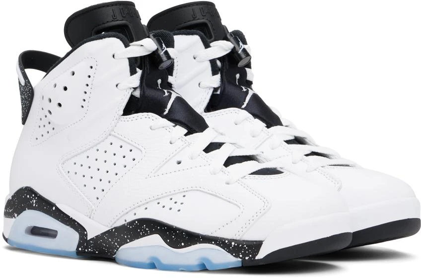 Jordan White & Black Air Jordan 6 Retro Sneakers 4