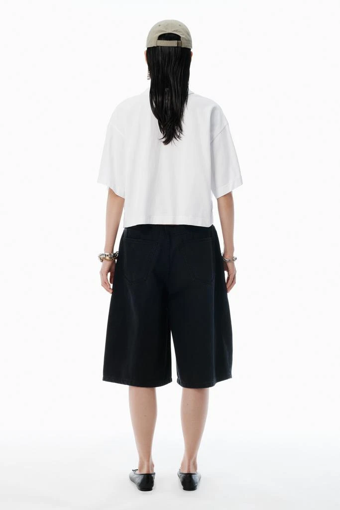 Alexander Wang White Logo Cropped Jersey Tee 4