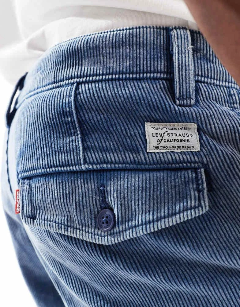 Levi's Levi's XX authentic straight cord denim pleated chinos in mid blue CO-ORD 4