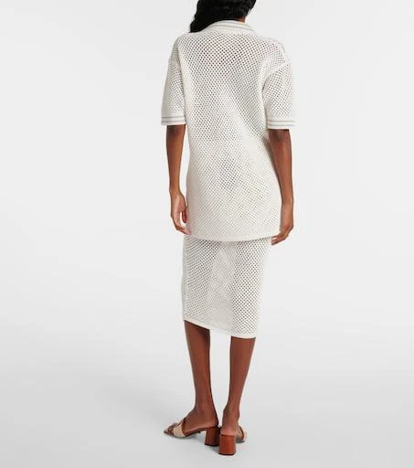 Versace Embroidered crochet cotton polo shirt 3