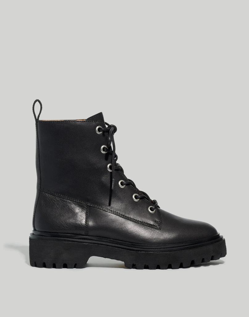 Madewell The Rayna NG667-001 Boots Women's US 5.5 Black Leather Lace Up ZPO3142