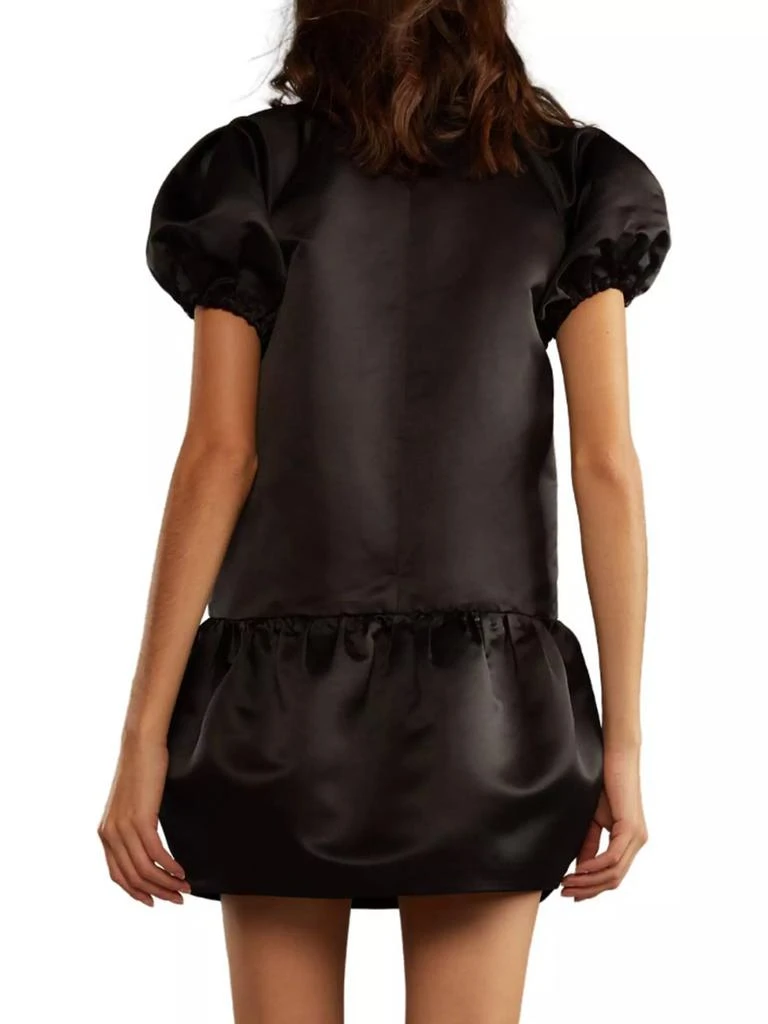 Cynthia Rowley Tulip Puff-Sleeve Satin Minidress 4
