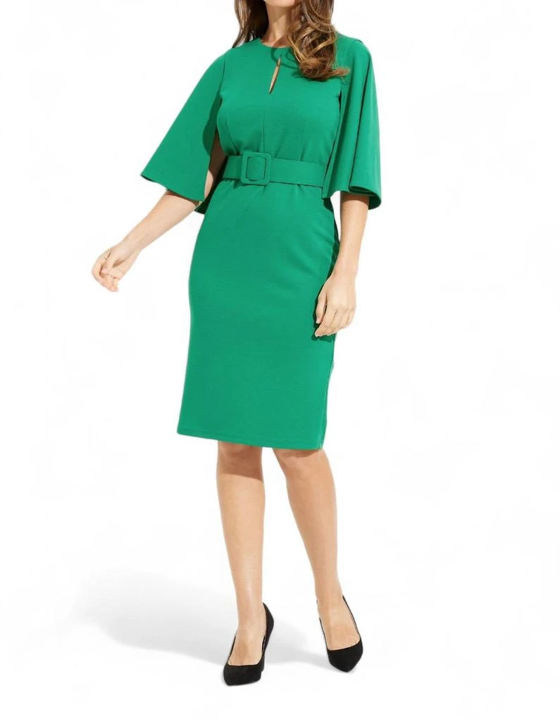 JOSEPH RIBKOFF Butterfly Sleeve Sheath Dress In Kelly Green 2