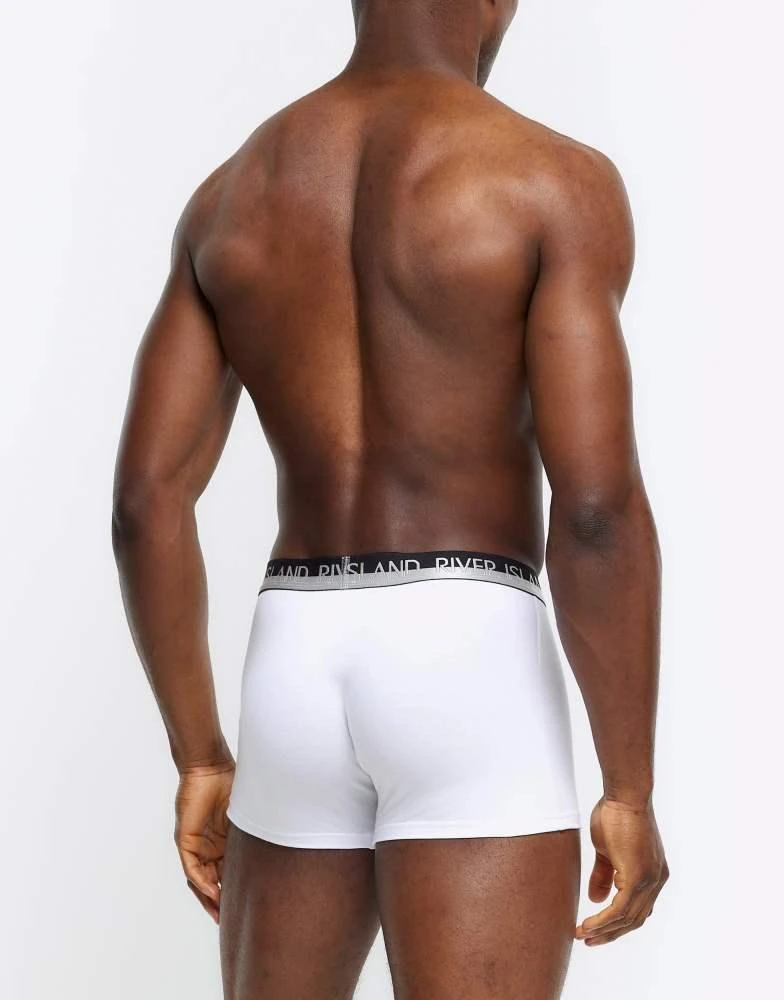 River Island River Island 4 pack cotton stretch trunks in white 2