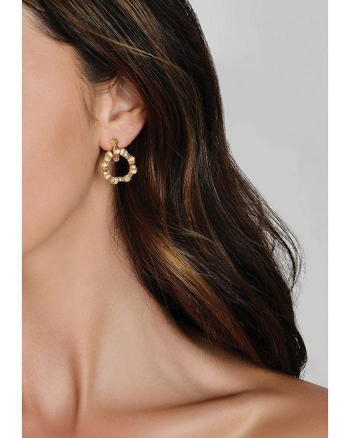 Anabel Aram Sculpted Bamboo Double Hoop Earrings in 18K Gold Plated 2