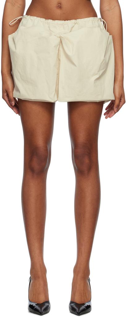 Yuzefi Beige Cargo Miniskirt