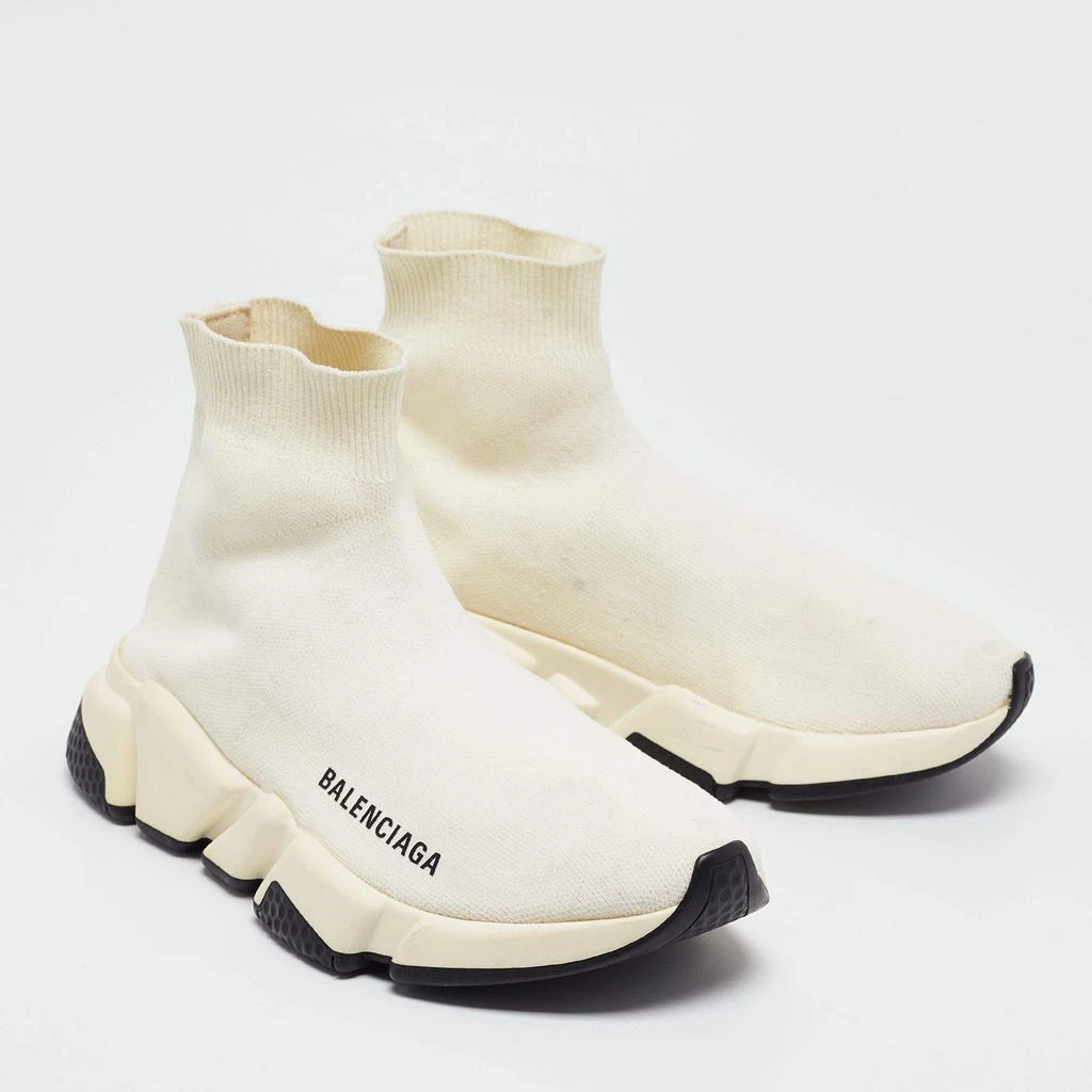 Balenciaga Balenciaga Off White Knit Fabric Speed Trainer Sneakers Size 35 4