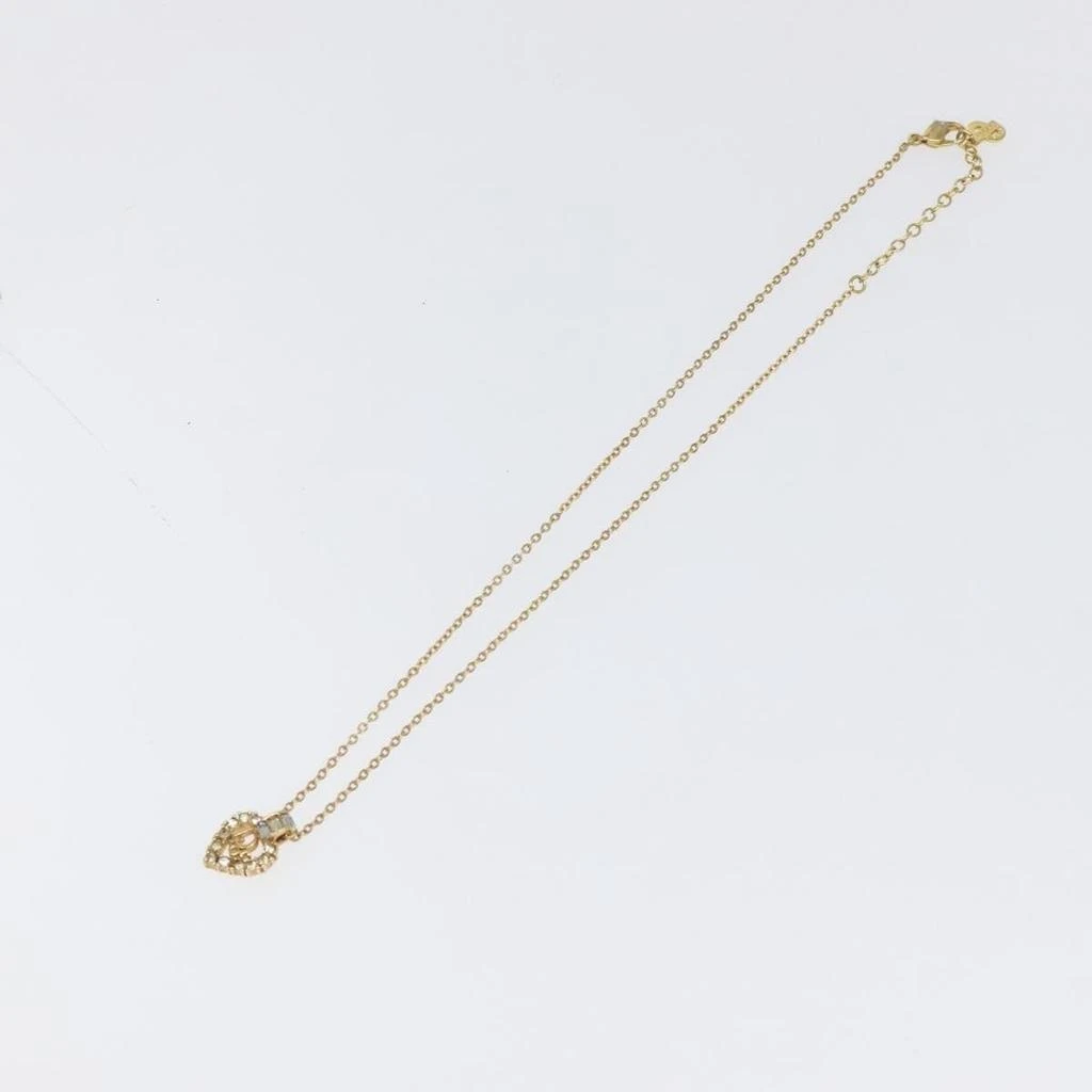 Dior Vintage Cd Heart Pendant Necklace Metal With Crystals Metal Jewelry (Pre-Owned)