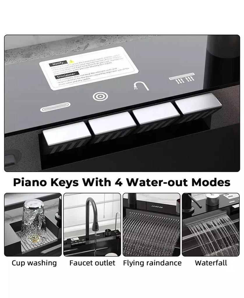 LALAHOO 31.5-Inch Drop-In Single Bowl 304 Stainless Steel Kitchen Sink, Pull-Down Faucet Kitchen Set 3