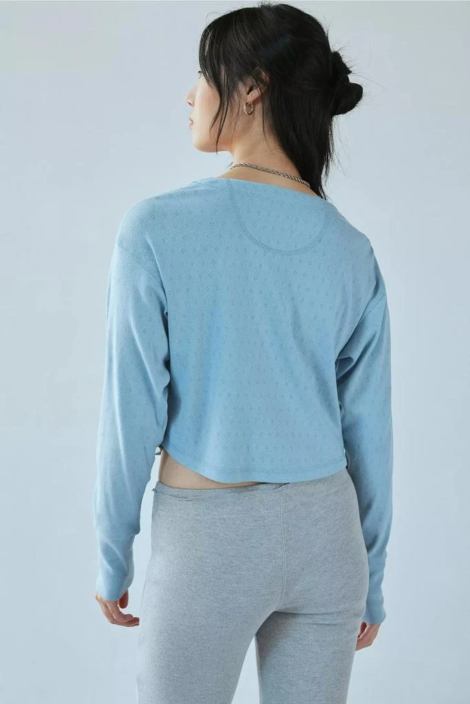 Out From Under Out From Under Luise Pointelle Knit Long Sleeve Henley Top 3