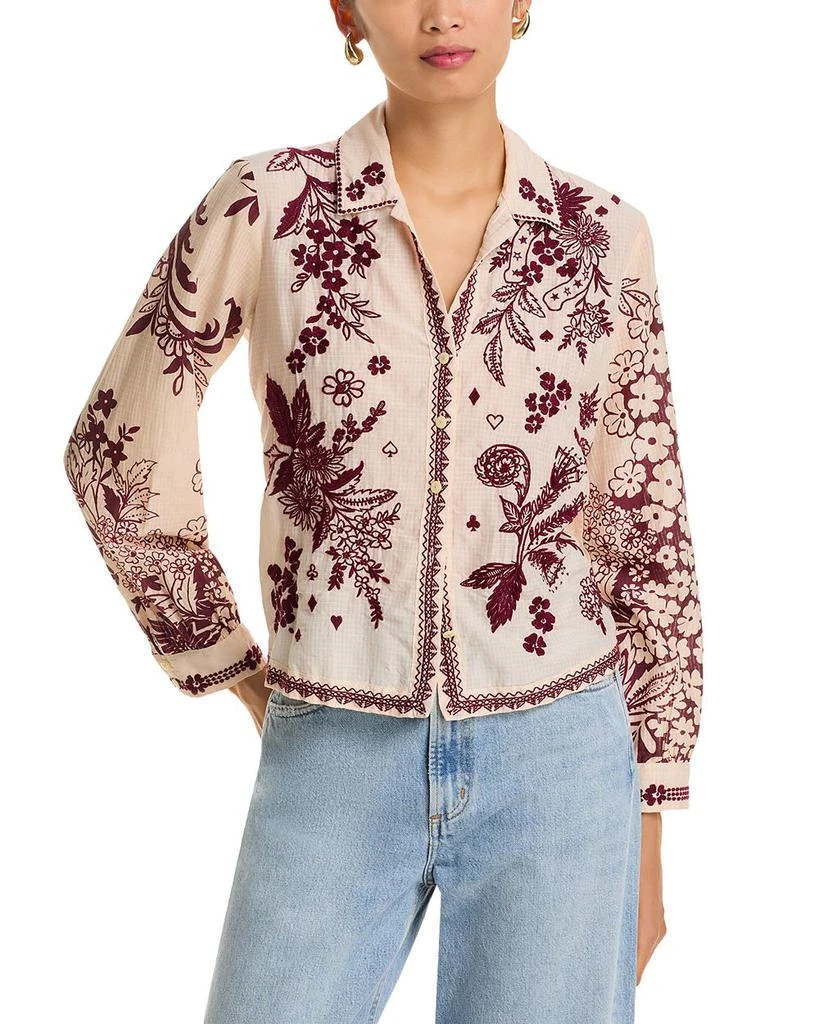 Johnny Was Embroidered Camp Collar Shirt 1