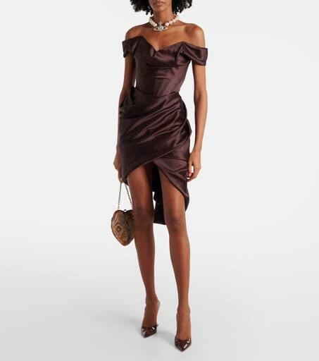 Vivienne Westwood Nova Cora asymmetric satin minidress - Dresses & Skirts -  Free Shipping - BeyondStyle