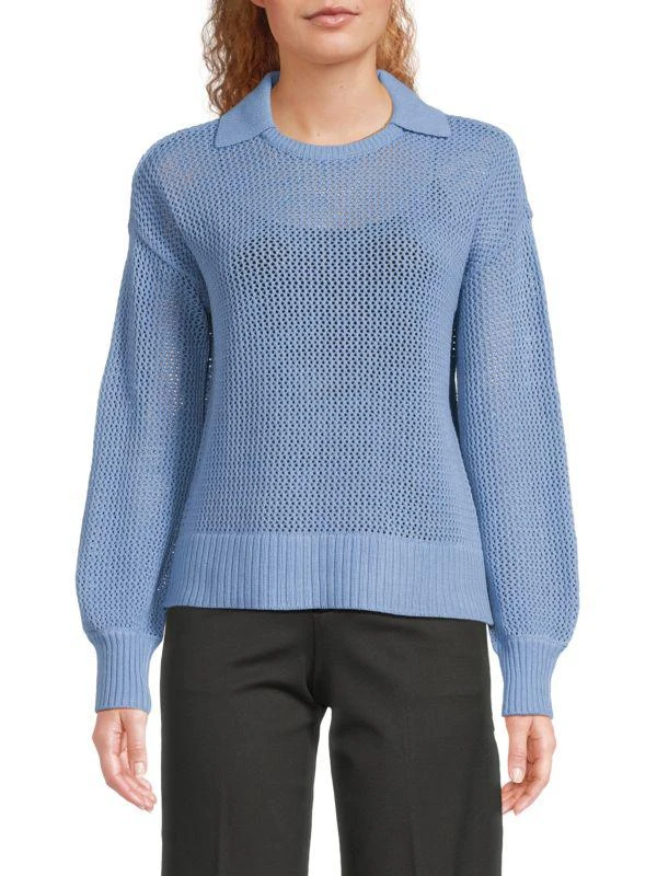 Saks Fifth Avenue Pointelle Knit Sweater 1