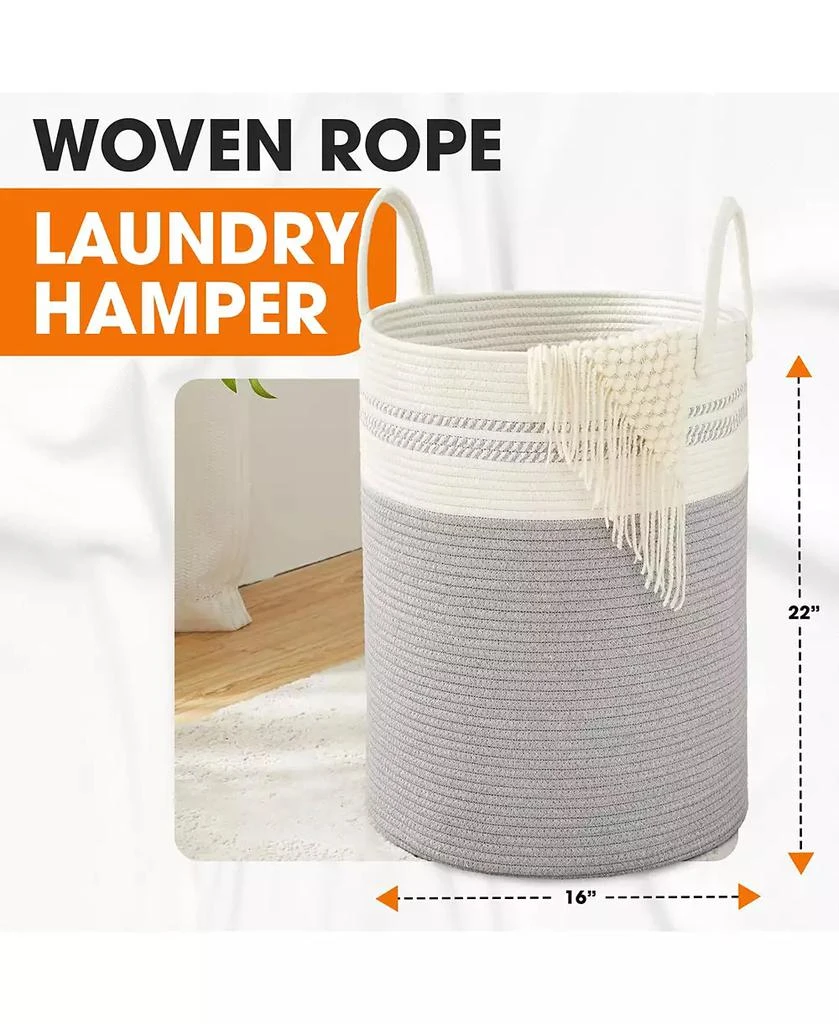 Cheer Collection Large Laundry Hamper, 15" x 19.7" 4