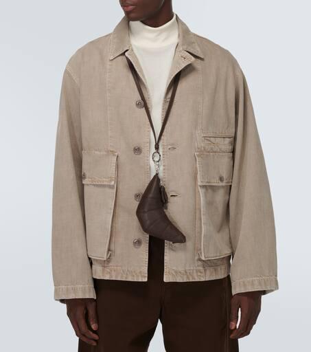 Lemaire Croissant leather coin purse with strap