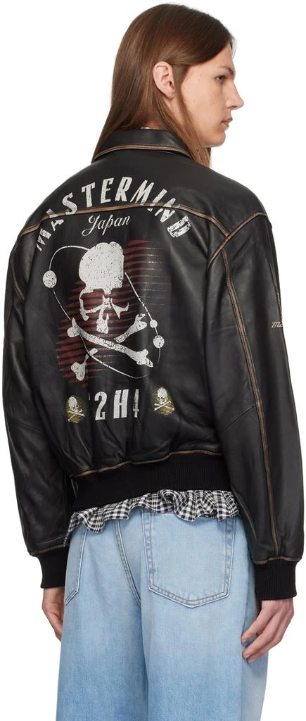 mastermind JAPAN Brown C2H4® Edition Embroidered-Logo Leather Jacket 3