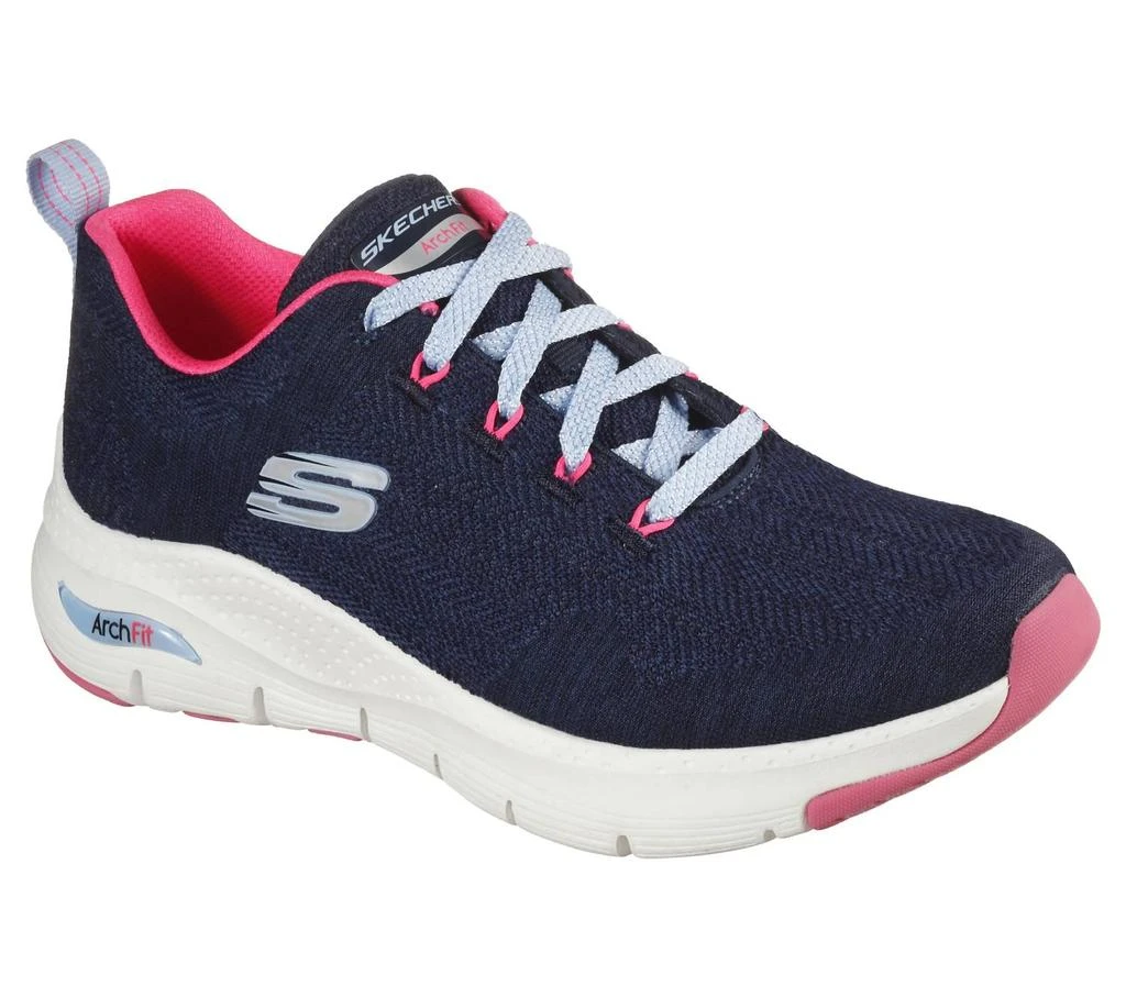 SKECHERS Women's Arch Fit-Comfy Wave Shoes In Navy/hot Pink 1