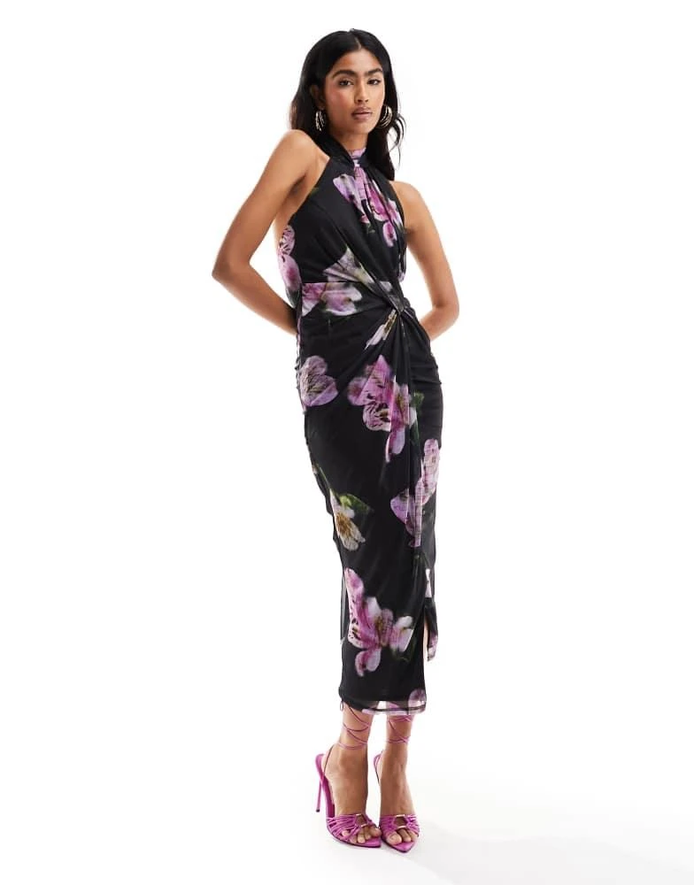 strapless open back dress Vision Halterneck Midi Dress Violet– Selfie Leslie main image 0