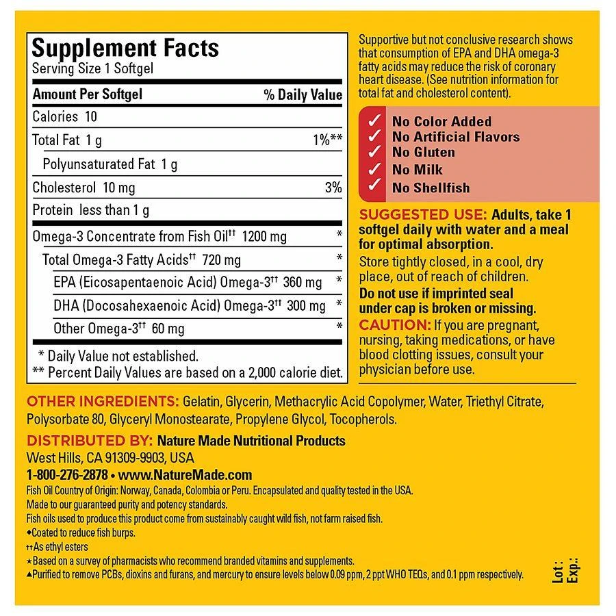 Nature Made Fish Oil 1200 mg Softgels 4