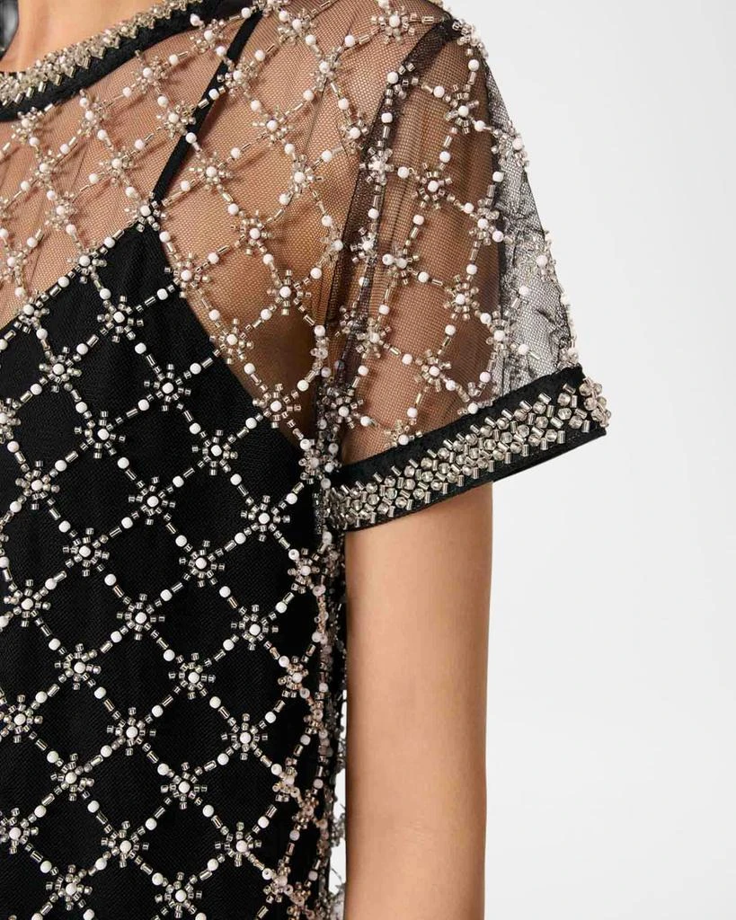 Maje Rione Sizelle Embellished Sheer Tulle Mini Dress 5