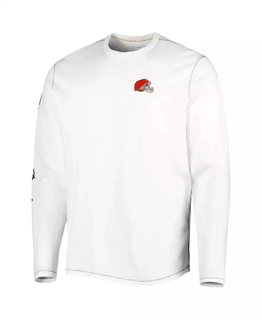 Tommy Bahama Men's White Cleveland Browns Laces Out Billboard Long Sleeve T-shirt 3